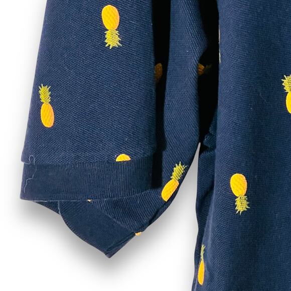 Brooks Brothers Navy Pineapple Print Polo Shirt Mens XL Classic Fit Cotton - Picture 7 of 11